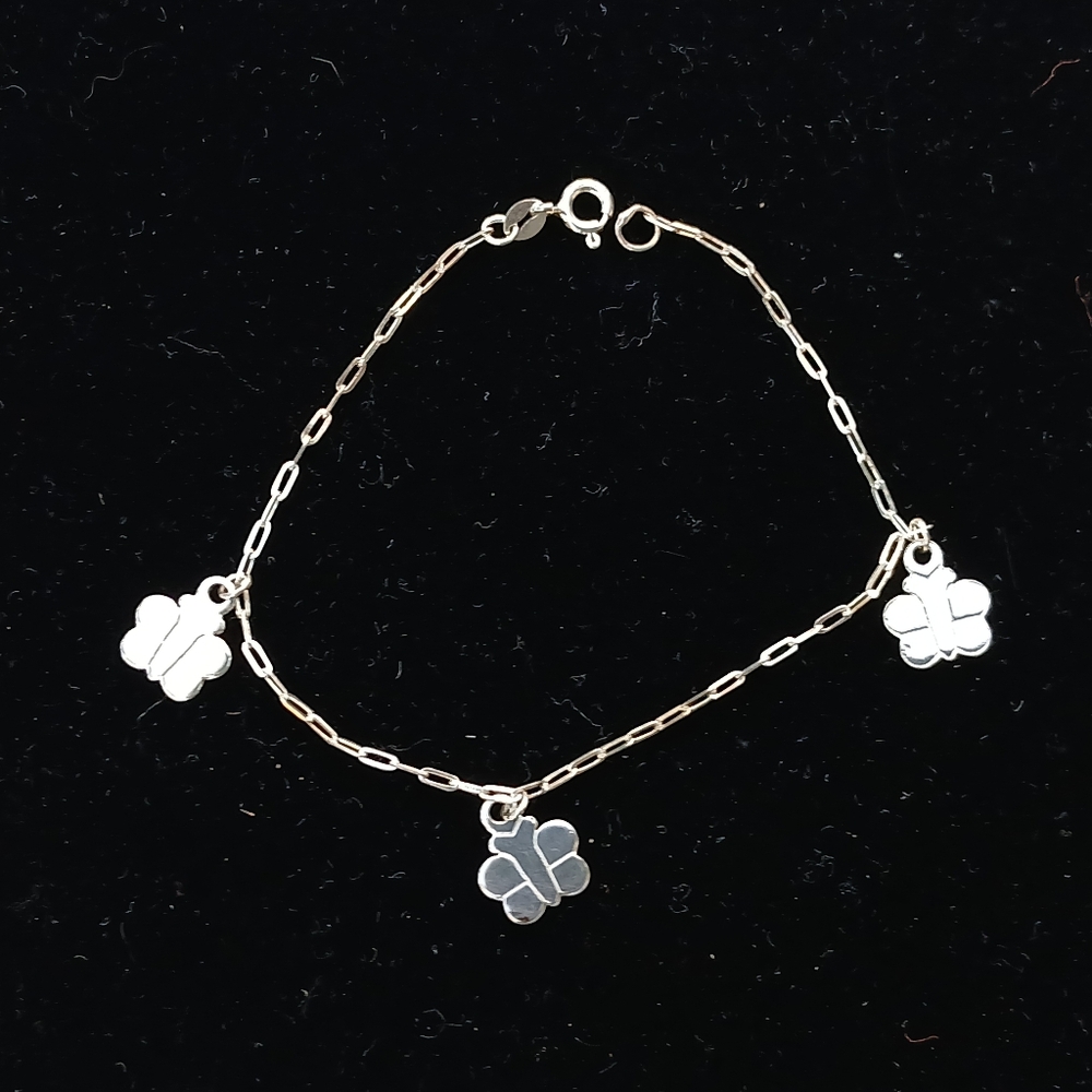 .925 Sterling Silver Women's Butterfly Bracelet